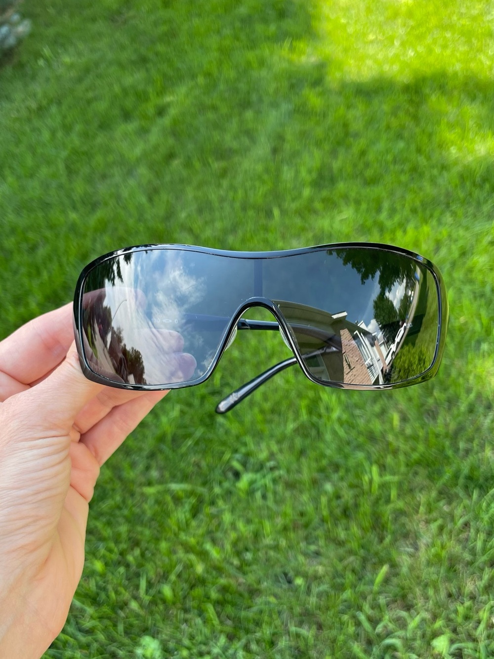 Oakley Black Shield Sunglasses with Smoke Lenses
